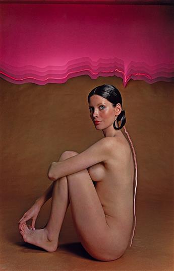 HIRO [YASUHIRO WAKABAYSHI] (1930-2021) Nude outlined in pink. 1975.                                                                              